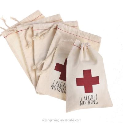 China Other Cotton Muslin Wedding Favor Bags RED 4x6 TTER CROSS Bacheinch GLIlorette Hangover Kit Bags Recovery Kit Bags Survival Kit for sale