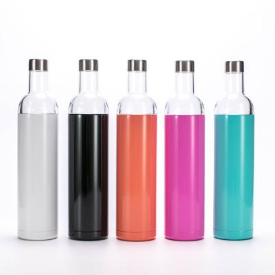 China PORTABLE Reusable Eco-friendly Double Wall Vacuum Thermal Small Mouth Wine Bottle 23oz Beer Tumbler Bottle for sale