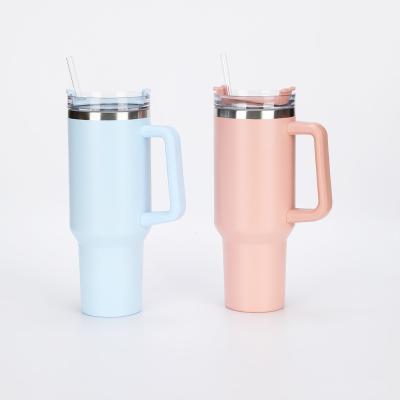 China PORTABLE 2023 Hot Sale 40oz 50oz Double Wall Insulate VacuumTumbler 304 Stainless Steel Coffee Mug Tumbler with Handle Lid for sale