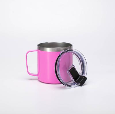 China Large Capacity Wholesale China Factory Powder Coated Insulated Cup Stainless Steel Coffee Mugs Metal Handle Tea Cup With Low MOQ for sale