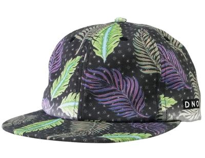 China JOINT Wholesale 100% Cotton Leaf Print Printing Pattern Summer Hat 6 Panel Unstructured Dad Hat Men Women Baseball Snapback Caps Hats for sale