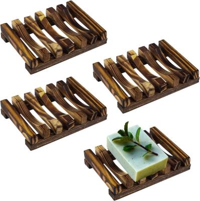 China Soap Dry Easy Wholesale Portable Bamboo Soap Dish Bathroom Wooden Soap Box For Home Bathroom Kitchen for sale