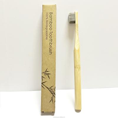 China Disposable Customized Logo Soft Wool Reusable Biodegradable Bamboo Handle Nano Bristle Bamboo Toothbrush for sale