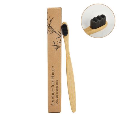 China Disposable Charcoal Tooth Brush With Bamboo Wooden Case Natural Soft Bristle Bamboo Toothbrush For Kids And Adults for sale