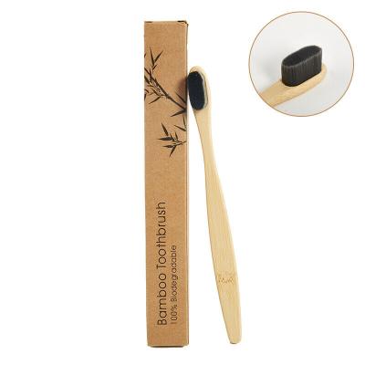 China Disposable Wholesale Custom Logo Biodegradable Recyclable Natural Wood Toothbrushes Adult Kids Children Soft Bristle Bamboo Toothbrush for sale