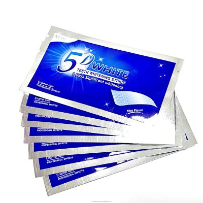 China For Home Use 5D Bright White Teeth Whitening Strips Dental Kit Oral Hygiene Care Bleach Tooth Strips For Sensitive Teeth for sale