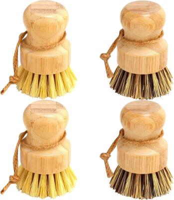 China Sustainable Bamboo Dish Brush Long Lasting Brush With 3 Replacement Heads for sale