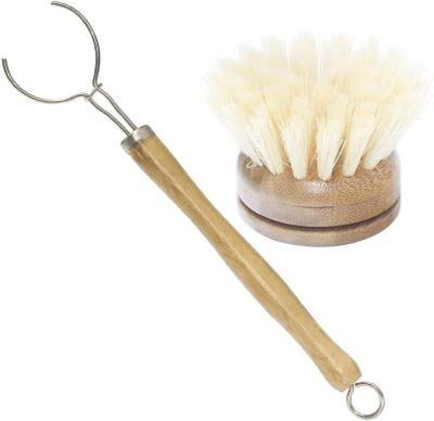 China Sustainable Bamboo Scrub Cleaning Brush and Replacement Brush Heads Dish Brush for Kitchen Room for sale