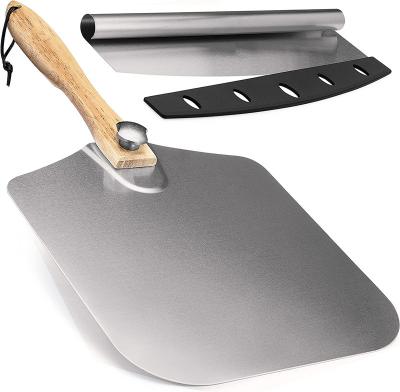 China Durable 12-14 inch pizza peel aluminum metal pizza paddle, long handle pizza spatula accessories. for sale