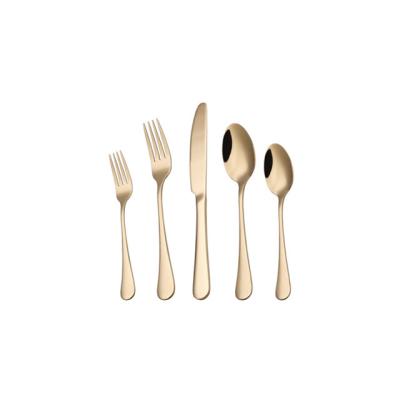 China Modern Viable Stainless Steel Dinner Set High Quality Color Box Packing 20 Pieces Gold Coated Cutlery Dinnerware Set for sale