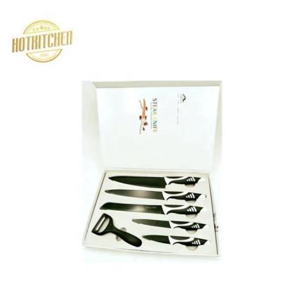 China Sustainable 6pcs Kitchen Knife Set Stainless Steel With Gift Box for sale