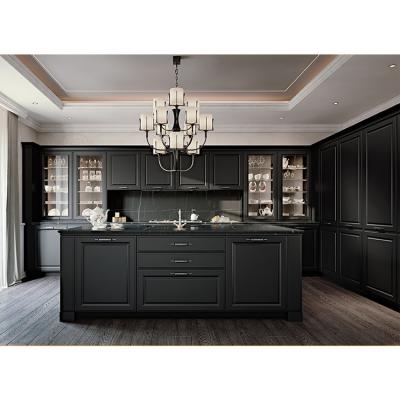 China Modern American Style Affordable Environmental Friendly Standard Kitchen Shaker Cabinet Door Design Furniture Solid Wood Cabinet Set for sale