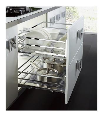 China D312600-1-2 Modern Multifunctional Kitchen Pull Out Baskets Kitchen Storage Drawers for sale