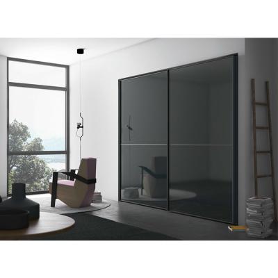 China New Simple Design Adjustable Modern Black Sliding Door Closet Wall Wood Wardrobes(Others) for sale