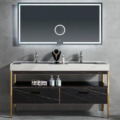 China Eco - Friendly Modern European Style Floating Double Sink Bathroom Vanity Cabinet Sets for sale