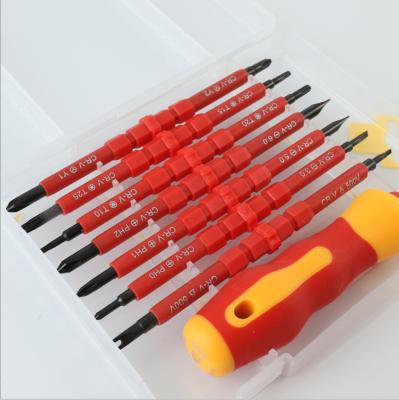 China Wholesale plastic insulation 8 in1 electrical group, magnetic household multi-function screwdriver, 1000V insulated screwdrivers for sale