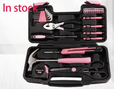 China 39pcs Plastic Tool Kit Storage Case Home Lady Use Hand Tools DIY Tools Repair Wrench Tool Box Kit Set for sale