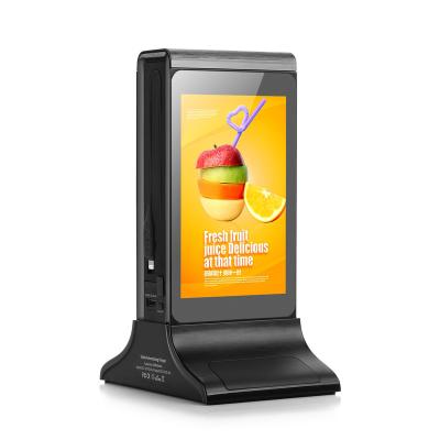 China Hot Advertising For Phone Charging FYD-835E Restaurant Support WiFi Touch Screen Android Digital Menu Video Advertising CARDBOARD Tabletop Player for sale