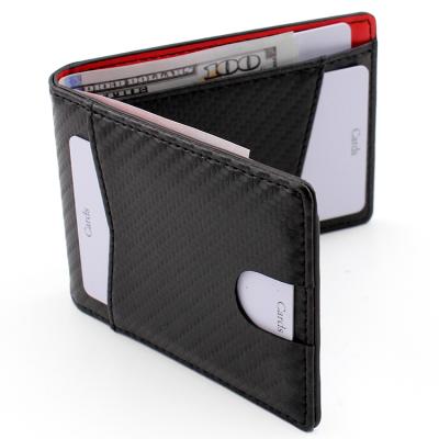 China Amazon Europe hot sale anti-theft rfid blocking crecit card holder men carbon fiber wallet with rubber band for sale