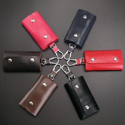 China Fashion Hot Selling Multicolor Popular Car Keys Cover Metal Ring Key Case Holder Leather Wallet for sale