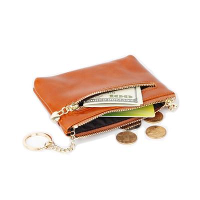 China Eco-Friendly Women Coin Purse Mini Zipper Purse Leather Keychain Keychain Wallet Bag Holder Change Coin Wallet for sale