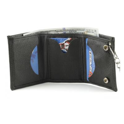 China Waterproof Biker Chain Wallet For Men Triple Leather Anti Theft Lost Wallet for sale