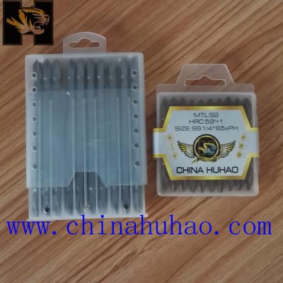 China Available 10 Pcs Magnetic / Plastic Case Dual End Screwdriver Bits Set for sale