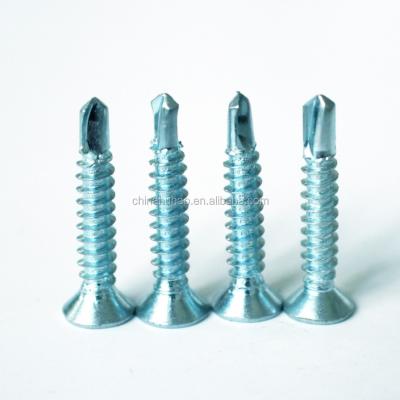 China Factory Sale Flat Fastener for Keel Zinc Plate Flat Head Thin Metal Plate Self Drilling Screws for sale