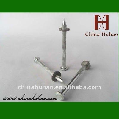 China For steel plate of 10mm galvanized shooting nails with gasket (concrete nail with gasket) for sale