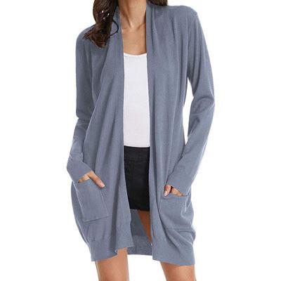 China Anti-wrinkle Spring Women Fashion Solid Color Loose Cardigan Sweater for sale