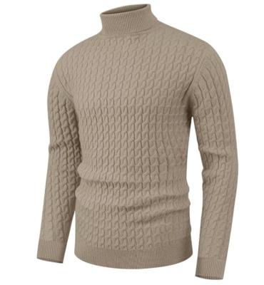 China Breathable Mens Twisted Turtle Neck Sweater Knitted Casual Soft Sweaters For Men for sale