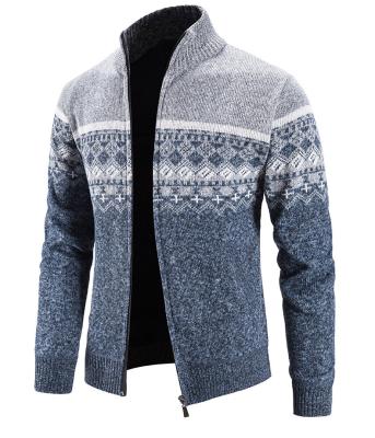 China Stand Collar Cardigan Gradient Sweater Breathable Casual Jacket for sale