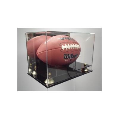 China Modern Customized Custom Acrylic Rugby Ball Soccer Ball Display Case Football Showcase With Backplane Risers for sale