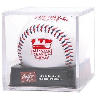 China Customized Modern Customized Acrylic Clear Countertop Baseball Cube Display Box Case for sale