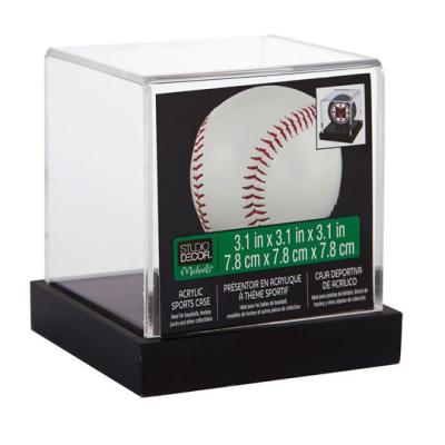 China Customized Modern Custom Acrylic Clear Baseball Display Case With Customizable Laser Engraving for sale