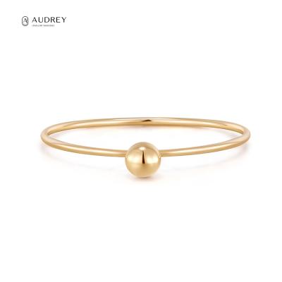 China Audrey Orb Round Bead Stackable Anillos Mujer Solid Gold Jewelri Yellow Gold Fine Jewelry Ring Simple Fashionable Ball 14K Nickel Free Lead Free for sale