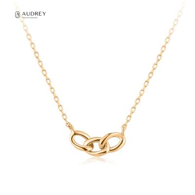 China Audrey Jewelry Wholesale Real 14K Environmentally Friendly Gold Layered Necklace Fine Jewelry for sale