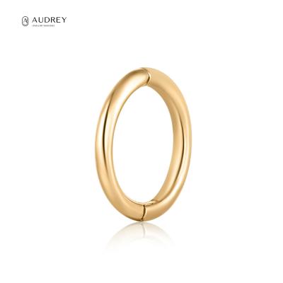 China Audrey Daith Huggies Tragus Body Piercing Jewelry 14K Solid Gold Conch Circle Lobe Clicker Earring Environmental Friendly Fine Jewelry For Women for sale