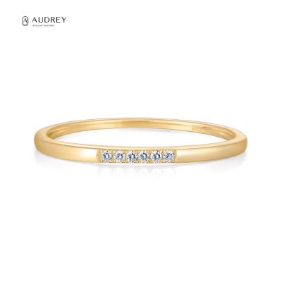 China Prevent Allergies Audrey Fine Jewelry Ring Diamond Anillos De Oro Real Solid Gold Classic 14K Gold Ring for sale