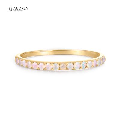 China Prevent Allergies Audrey Romantic Ring 585 Solid Gold 14K Opal Fine Jewelry Ring Stackable Jewelry for sale