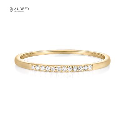 China 14K Gold Jewelri Diamond Ring Daily Tiny Audrey's Lead Free Nickel Free Fast Shipping Stacked True for sale