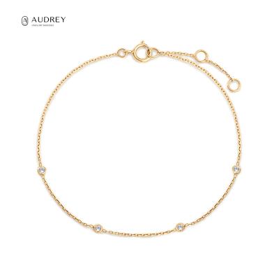 China Solid Gold Environmental Friendly Jewelri Diamond Fine Jewelry Audrey's Bracelet Real Gold Jewelry Brazalete 14K for sale