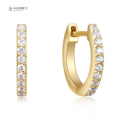 China Earring 925 14K Sterling Gold Plated Silver Environmentally Friendly Audrey Womens Earrings Trendy Jewelry S925 For Daily Life for sale