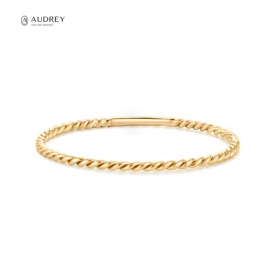 China Prevent Allergies Audrey Jewelry Wholesale Real Solid 14k Gold Ring For Women for sale