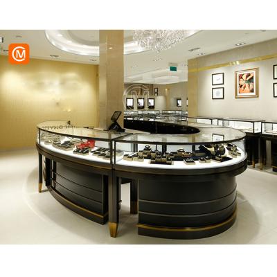 China Retail Store Luxury High End Custom Wooden Jewelry Display Counter For Jewelry for sale