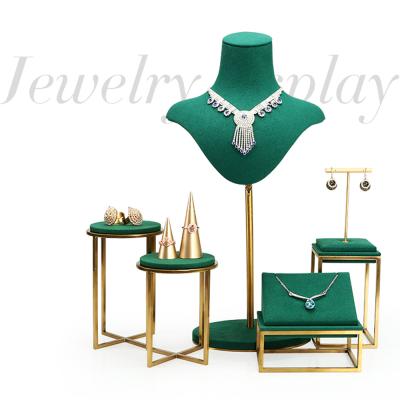 China High End Luxury Retail Leather Jewelry Stand Display Sets And Trays For Showcase for sale