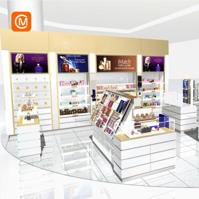 China Small luxury retail shopping mall custom modern cosmetic kiosk counter for makeup display for sale