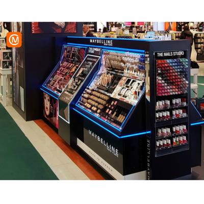 China Luxury High End Custom Retail Wooden Cosmetics Racks Display for sale