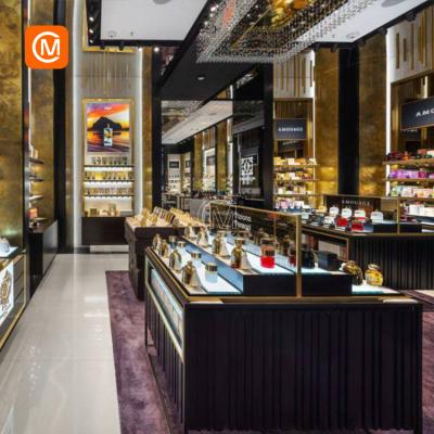 China Luxury High End Luxury Wood Cosmetic Perfume Store Furniture Interior Decoration for sale