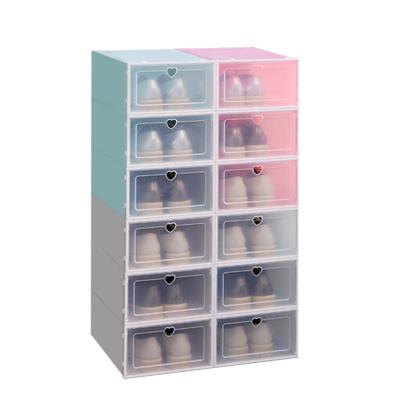 China Viable Custom Wholesale Home Shoe Clear Sneaker Plastic Containers Storage Box With Lids for sale